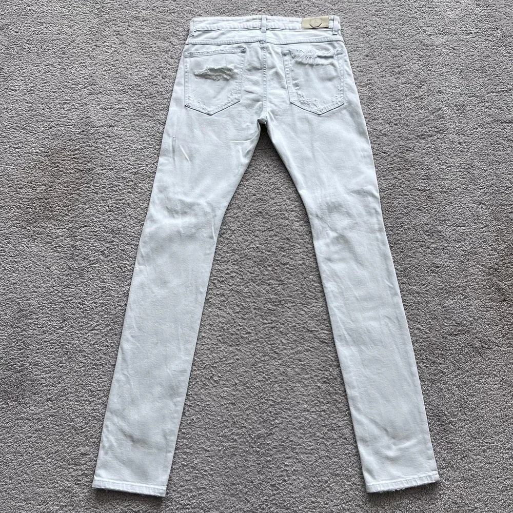 Alchemist Miami Don No Rings Ice Jeans Mens 31x36 Blue Distressed Stretch Denim